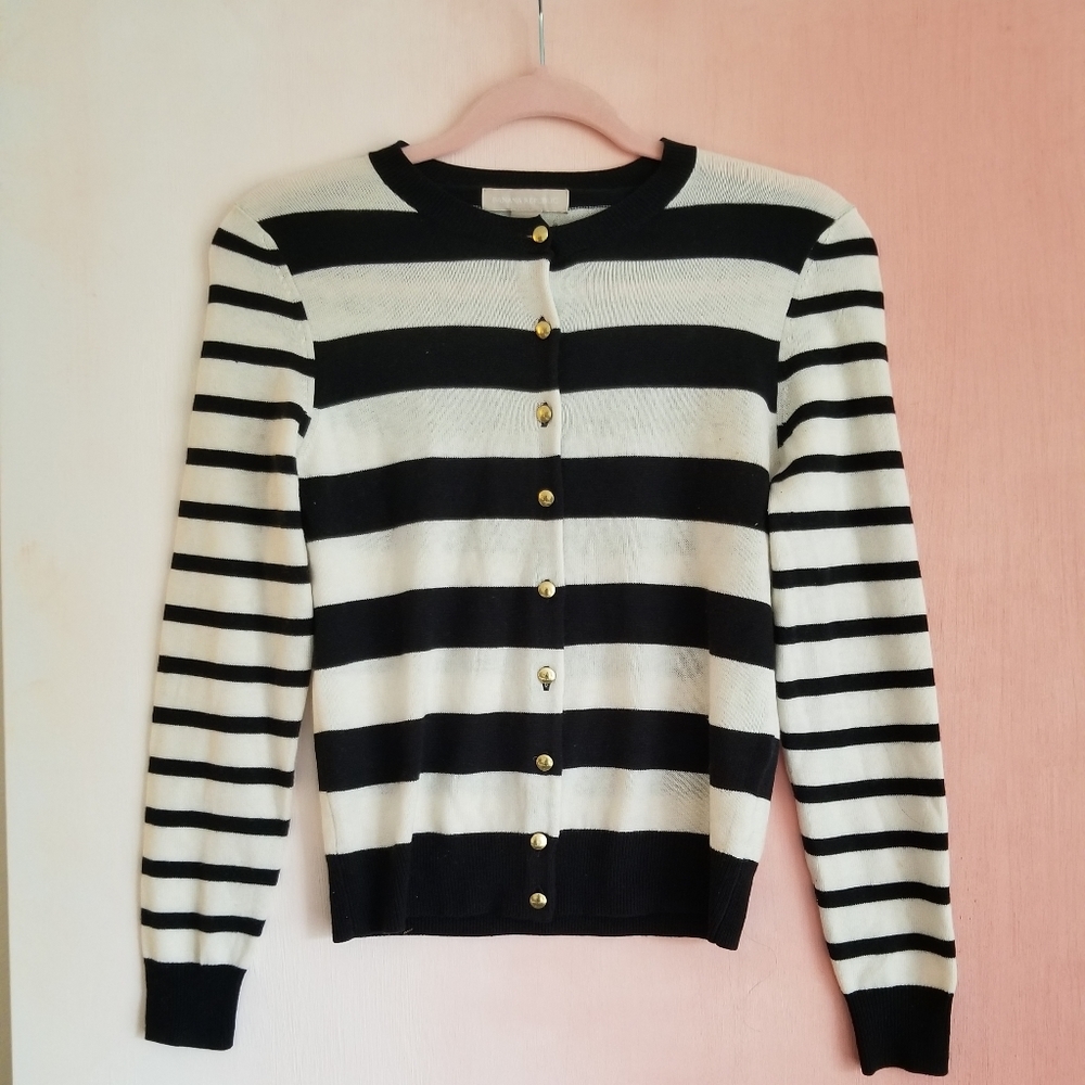 BANANA REPUBLIC Striped Wool Cardigan